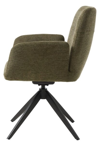 Designová otočná židle Talaith olivová zelená