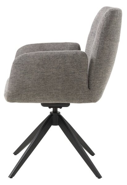 Designová otočná židle Talaith šedá