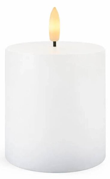 SIRIUS LED dobíjecí svíčka Sille, bílá, Ø 7,5 × 10 cm, vosková