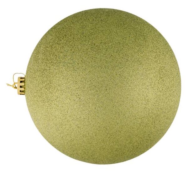 DECOLED Velká vánoční ozdoba 20 cm plastová koule jablkově zelená glitter