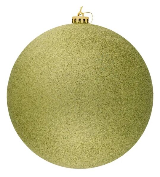 DECOLED Velká vánoční ozdoba 20 cm plastová koule jablkově zelená glitter