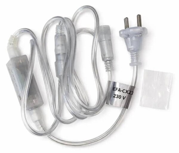 DECOLED Easy Fix zdrojový kabel s oddělitelným AC/DC můstkem, transparentní kabel IP20 interiér, 230 V