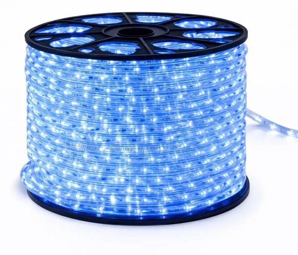 DECOLED Easy Fix světelná LED hadice venkovní, 100 m, modrá, transparentní, IP44, cívka