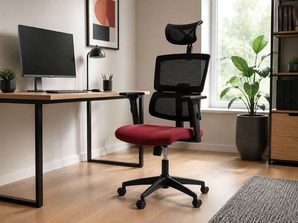 Ergonomická kancelářská židle MERANO - červená síťovina