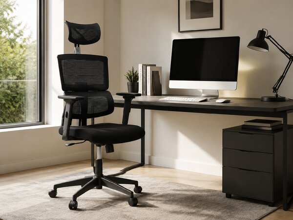 Ergonomická kancelářská židle MERANO - černá síťovina