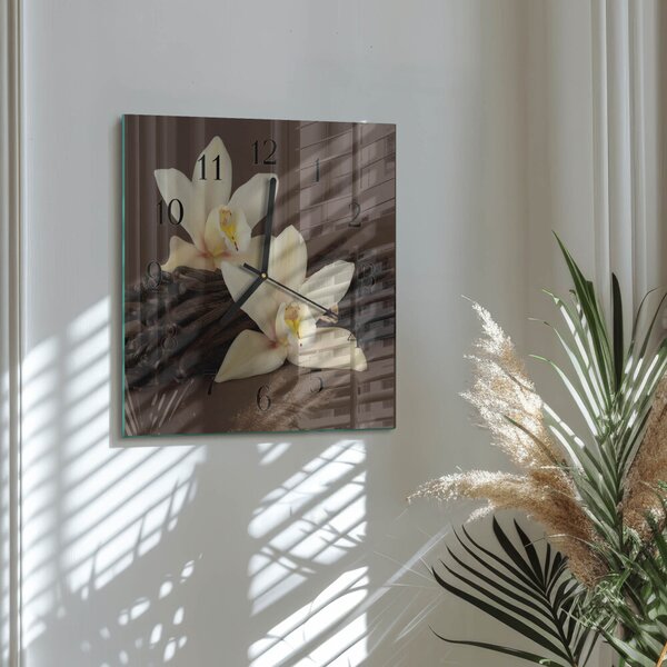 Skleněné hodiny na stěnu Vanilka zskc-30x30-00057407
