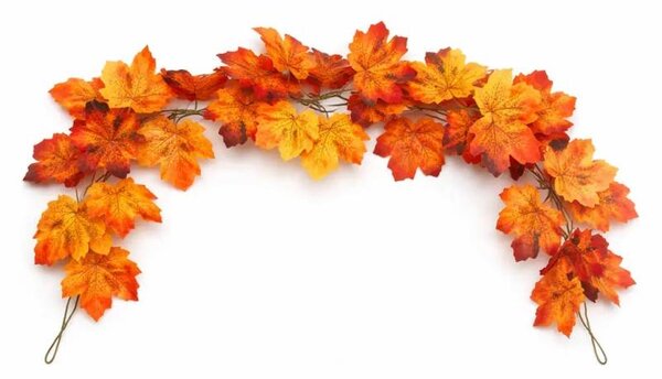 DECOLED 3D umělá podzimní girlanda listy 200 cm, plast IP 44