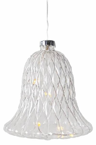 SIRIUS LED skleněný zvonek, čirý, Ø 9 × 10 cm, 5 diod, IP20 interiér, 1× AAA