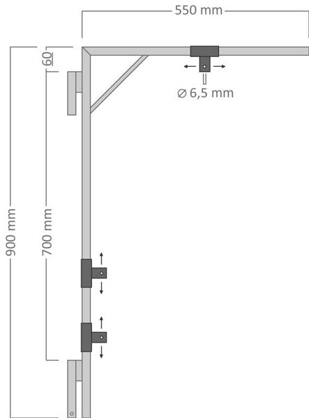 DECOLED Držák motivu na sloupy VO pro dekory 60 - 80 cm, 55 x 90 cm, pro 2x U20S