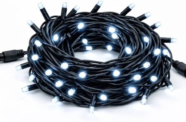 DECOLED Easy Fix LED světelný řetěz, kontura, 5 m, venkovní, ledově bílá s FLASH, 60 diod, černý kabel, IP67
