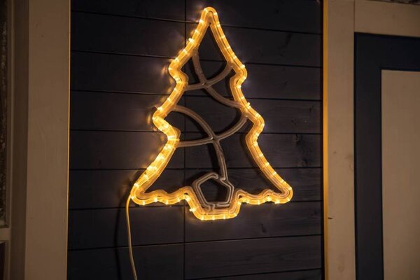 DECOLED Easy Fix 2D LED světelný stromeček, 49 × 58 × 2 cm, teple bílá, 3D tisk, DZX0091WS1