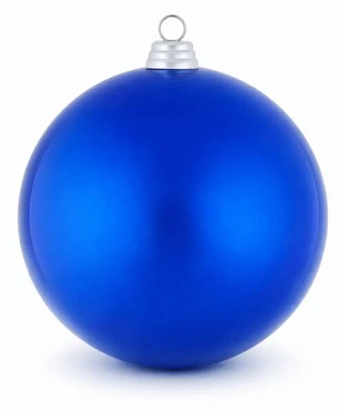 DECOLED Velká vánoční koule 20 cm, modrá lesklá, UV, plastová, venkovní