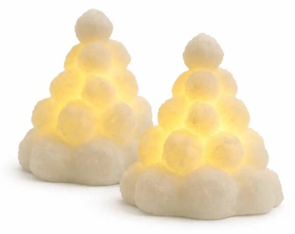 SIRIUS LED svíčky z pravého vosku na baterie, sněhové koule, ø 8 × 10 cm, bílá, sada 2 ks, CR2032