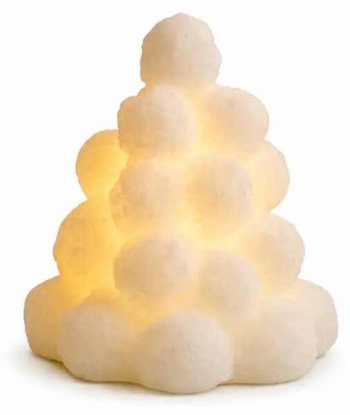 SIRIUS LED svíčka z pravého vosku na baterie sněhové koule, bílá, výška 13 cm, Ø 11,8 cm, 2× AA