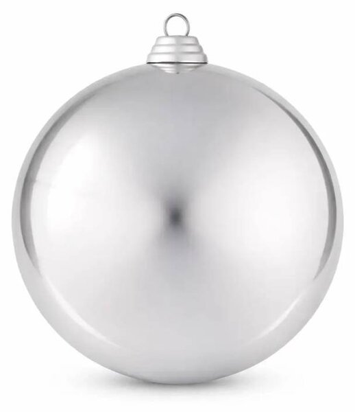DECOLED Velká vánoční koule 20 cm, stříbrná, lesklá, UV