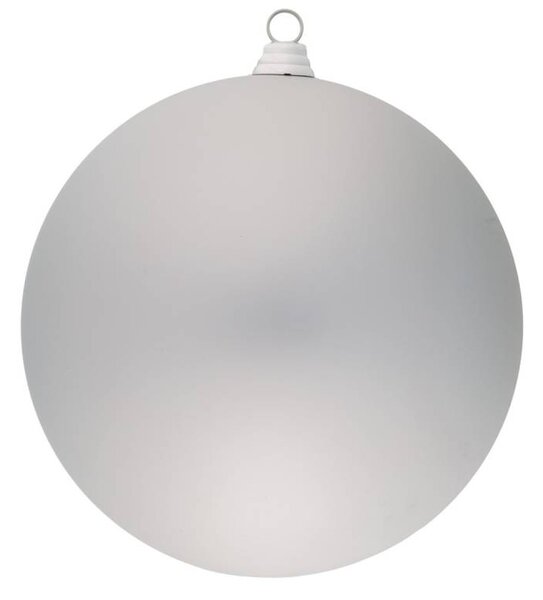 DECOLED Velká vánoční ozdoba 30 cm plastová koule stříbrná matná