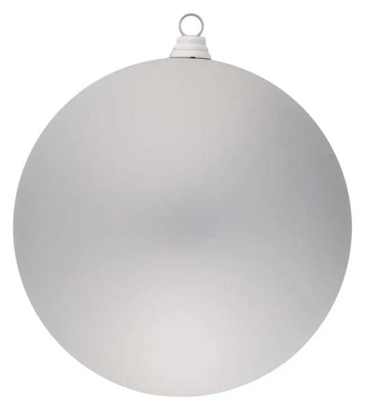 DECOLED Velká vánoční ozdoba 30 cm plastová koule stříbrná matná