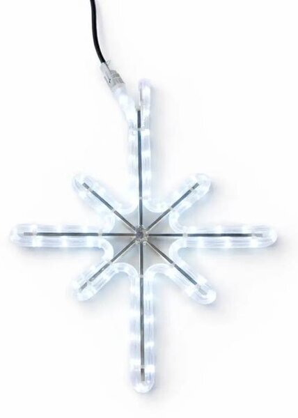 DECOLED Easy Fix 2D LED světelný hvězda Polaris II., 45 × 55 cm, ledově bílá, závěsná, hliník