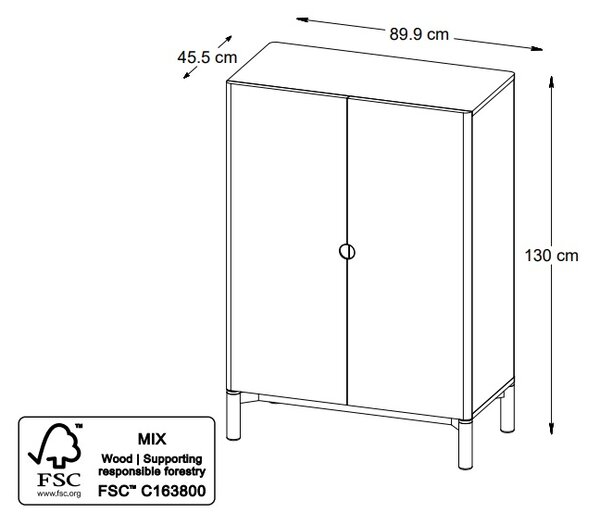Designová skříňka Takayoshi 130 cm tmavě hnědá