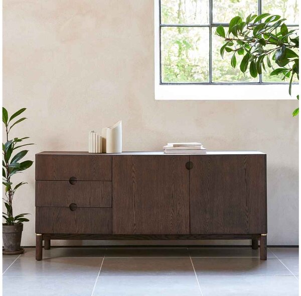Designová komoda Takayoshi 160 cm tmavě hnědá