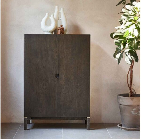 Designová skříňka Takayoshi 130 cm tmavě hnědá
