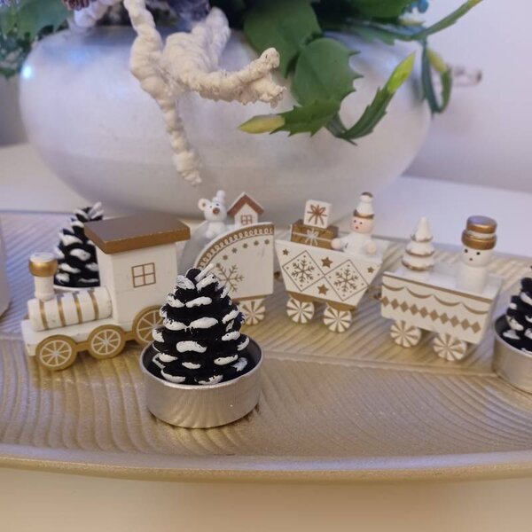 DECOLED Voskové svíčky šišky 3,5 × 5 cm, bez parfemace, balení 4 ks