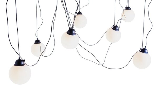 Nordic Design Opálově bílé skleněné závěsné světlo Dion Multi VII