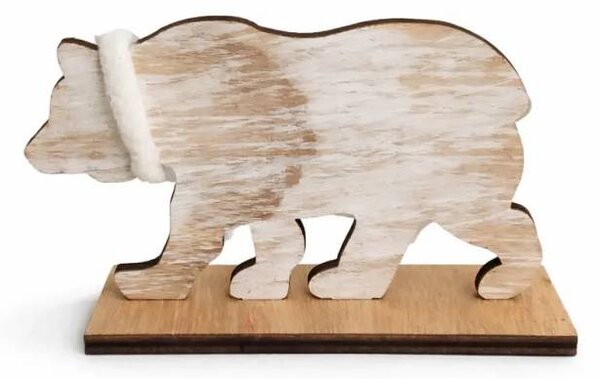 DECOLED Dřevěná dekorace na stůl medvěd 15,2 × 4 × 9 cm, stojící