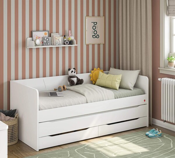 Čilek Patrová postel White Studio pro 3 děti 90x200 cm s úložným prostorem (schody)
