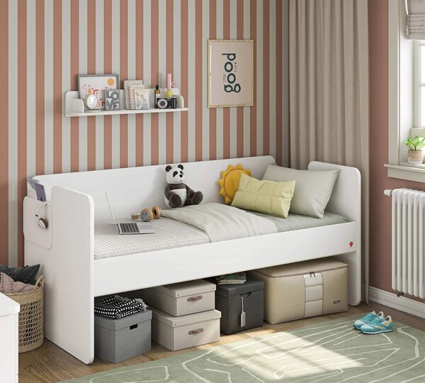 Čilek Patrová postel White Studio pro 3 děti 90x200 cm s úložným prostorem (schody)
