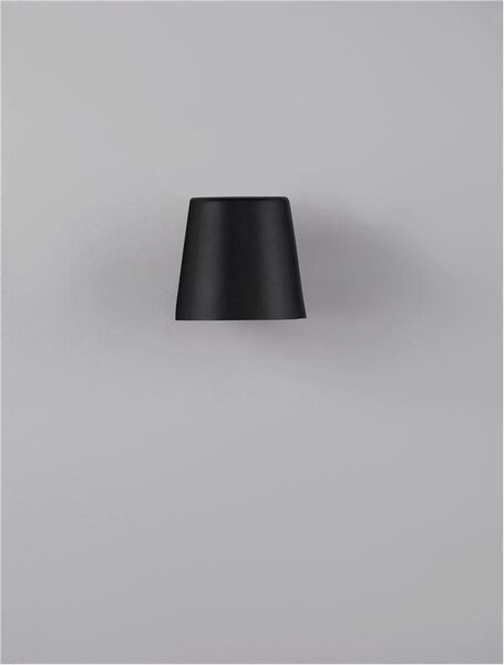 NV 9136182 Venkovní nástěnné svítidlo OVI černý hliník skleněný difuzor GU10 1x7W 220-240V IP54 bez žárovky světlo dolů - NOVA LUCE