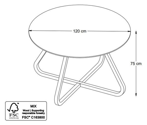 Designový jídelní stůl Valenzuela 120 cm vzor dub