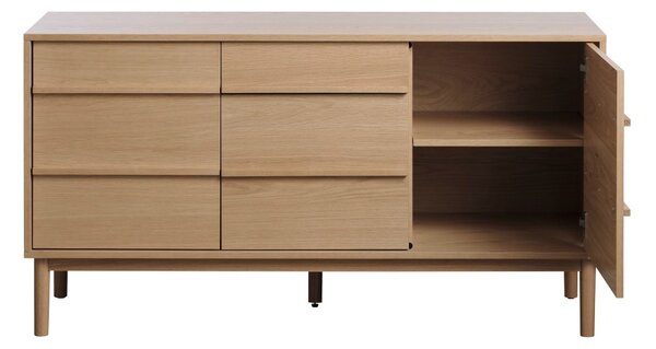 Designová komoda Zayleigh 140 cm vzor dub