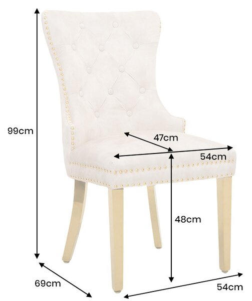 Designová židle Queen Lví hlava béžový samet