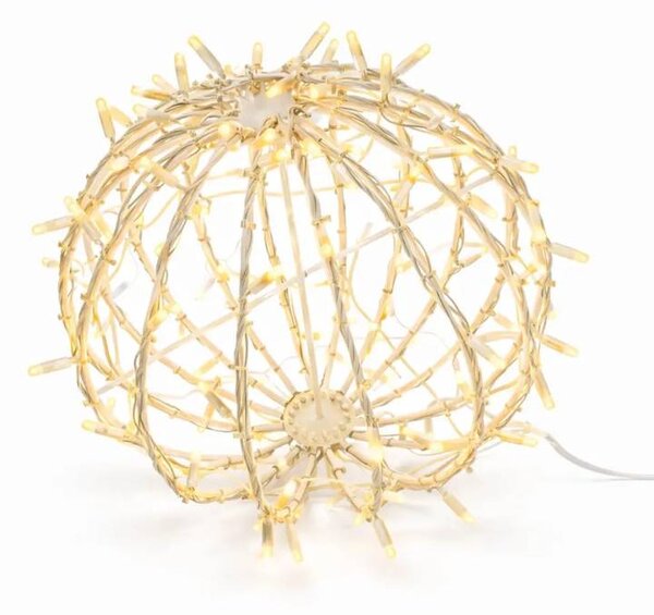 DECOLED Easy fix 3D LED svítící koule, skládací, pr. 40 cm, teple bílá, bílý kabel, IP67, hliník
