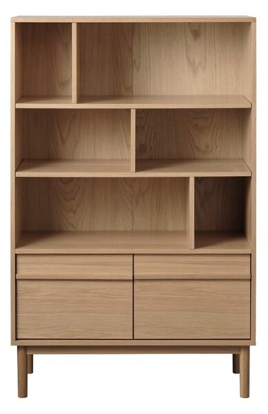 Designová knihovna Zayleigh 140 cm vzor dub