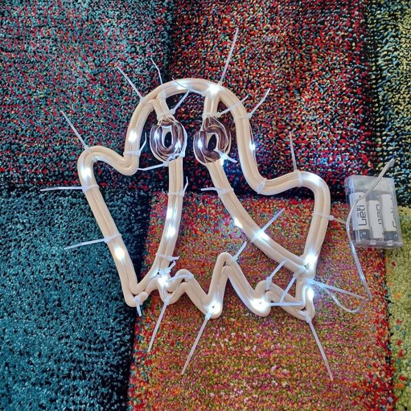 DECOLED ECOprint ozdoba duch 30 cm bílá, 3D tisk, plast, venkovní