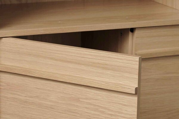 Designová knihovna Zayleigh 140 cm vzor dub