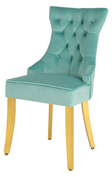 Designová židle Queen světle modrý samet