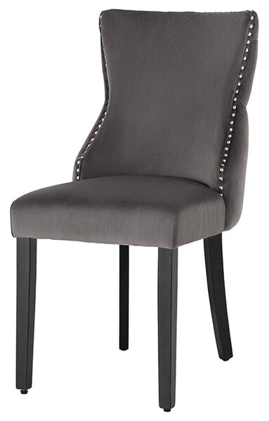 Designová židle Queen Lví hlava šedý samet