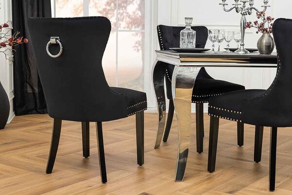 Designová židle Queen černý samet - Skladem