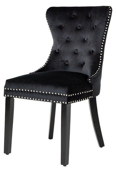 Designová židle Queen černý samet - Skladem