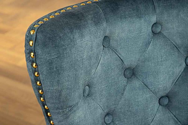 Designová židle Queen Lví hlava petrolejový samet