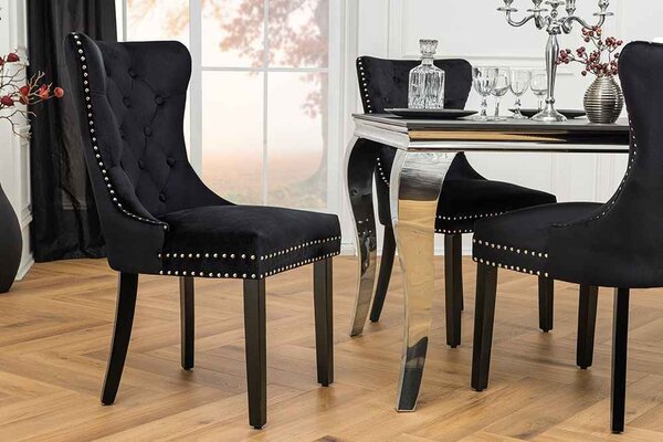 Designová židle Queen černý samet - Skladem