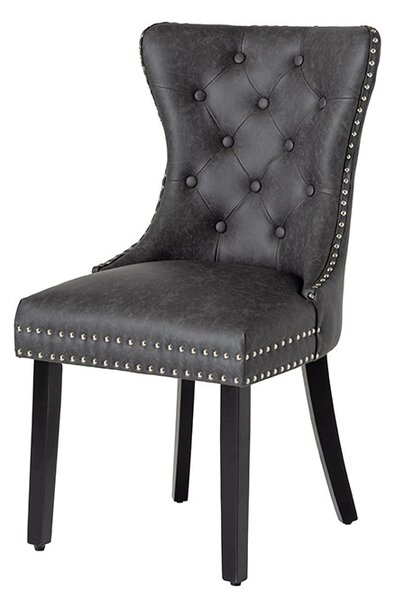 Designová židle Queen černo-šedá ekokůže - skladem
