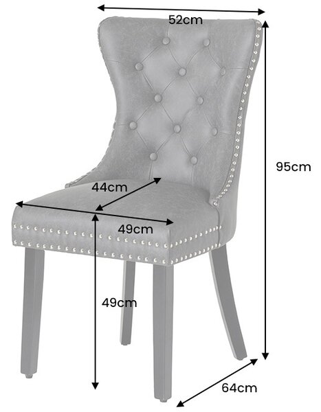 Designová židle Queen černo-šedá ekokůže - skladem