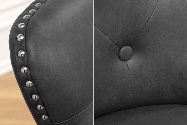 Designová židle Queen černo-šedá ekokůže - skladem