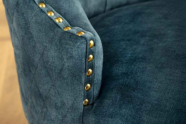 Designová židle Queen Lví hlava petrolejový samet