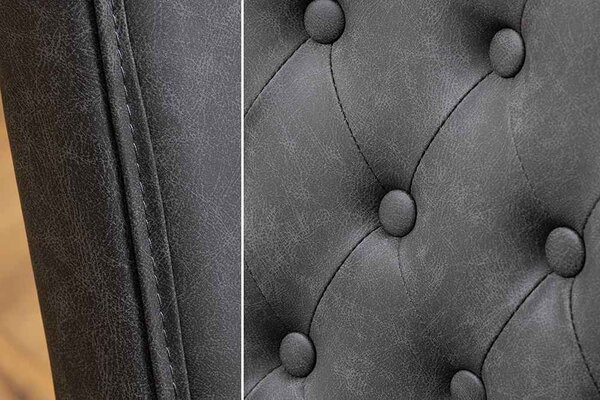 Designová židle Queen II černo-šedá ekokůže