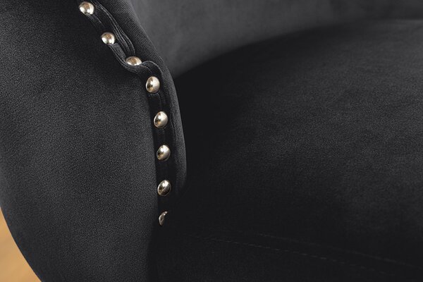 Designová židle Queen Lví hlava černý samet - skladem